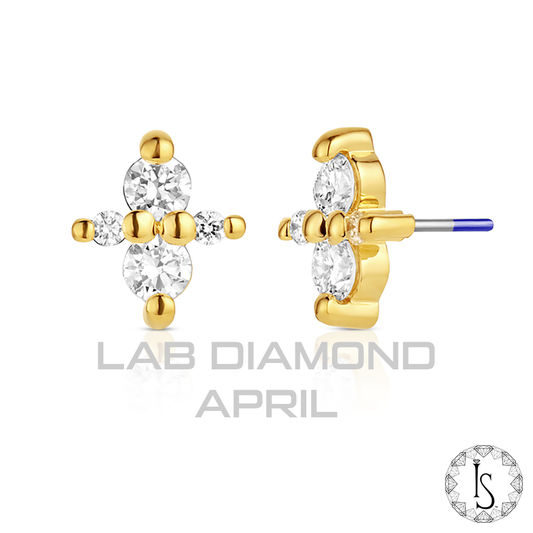 18k Gold Canopus Faceted Genuine Gemstones End (Threaded)