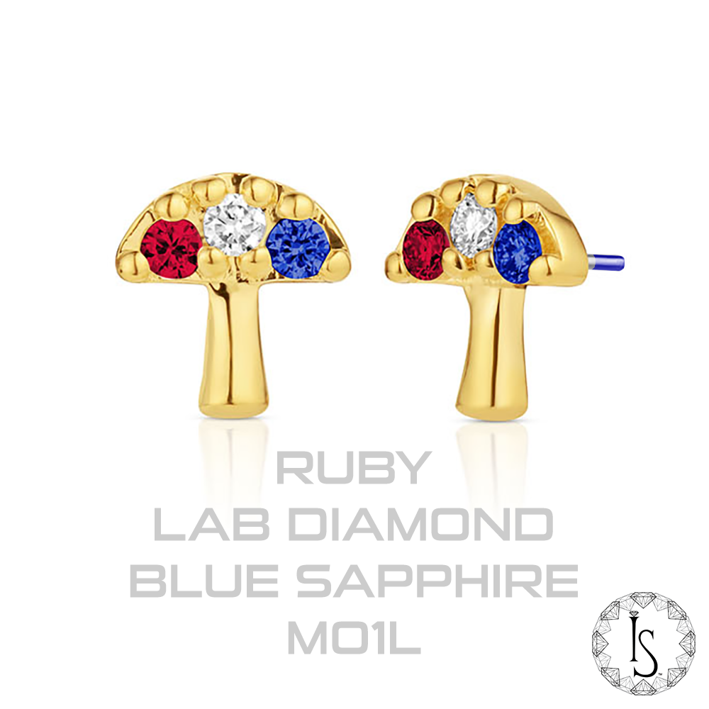 18K Gold Mycenae Prong-Set Faceted Genuine Gemstones End (Threadless)