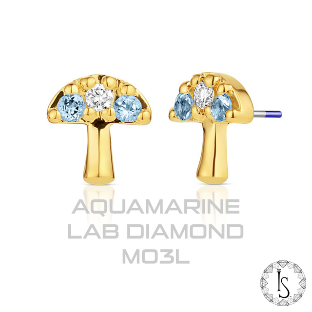 18K Gold Mycenae Prong-Set Faceted Genuine Gemstones End (Threadless)