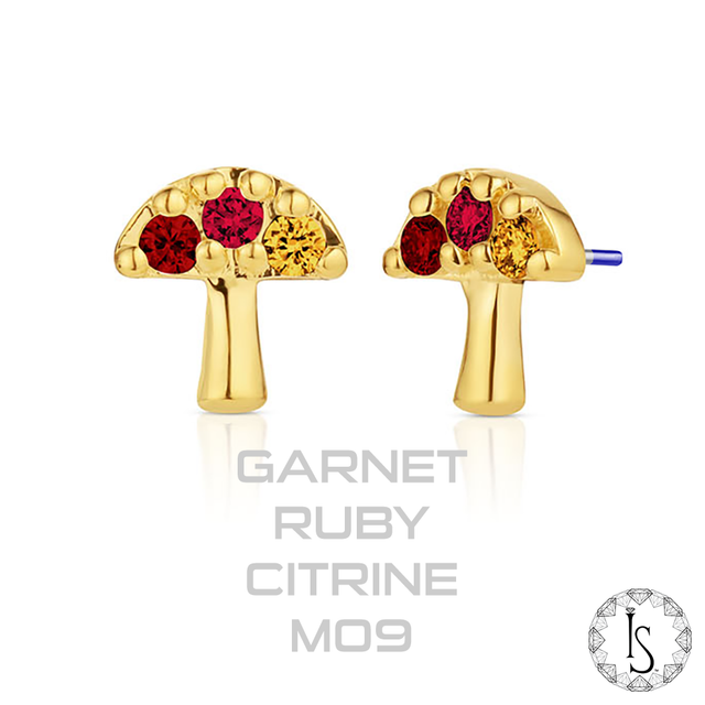 18K Gold Mycenae Prong-Set Faceted Genuine Gemstones End (Threadless)