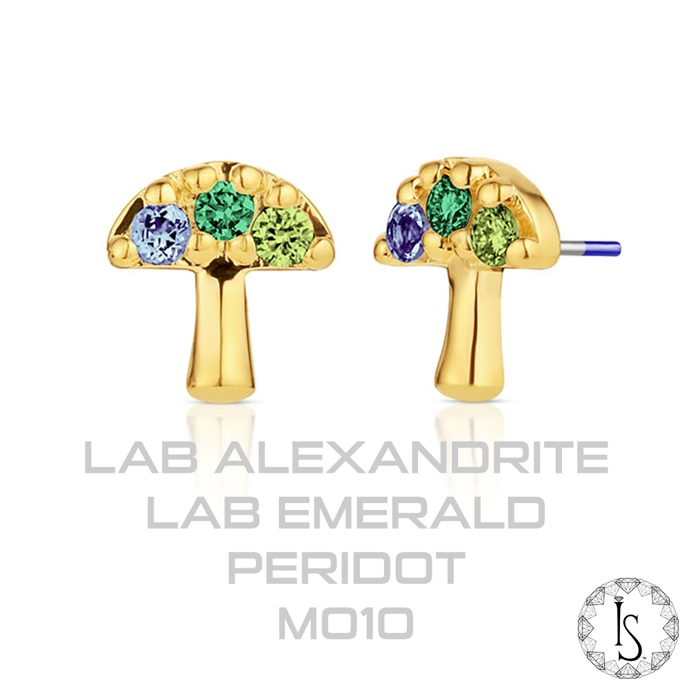 18K Gold Mycenae Prong-Set Faceted Genuine Gemstones End (Threadless)