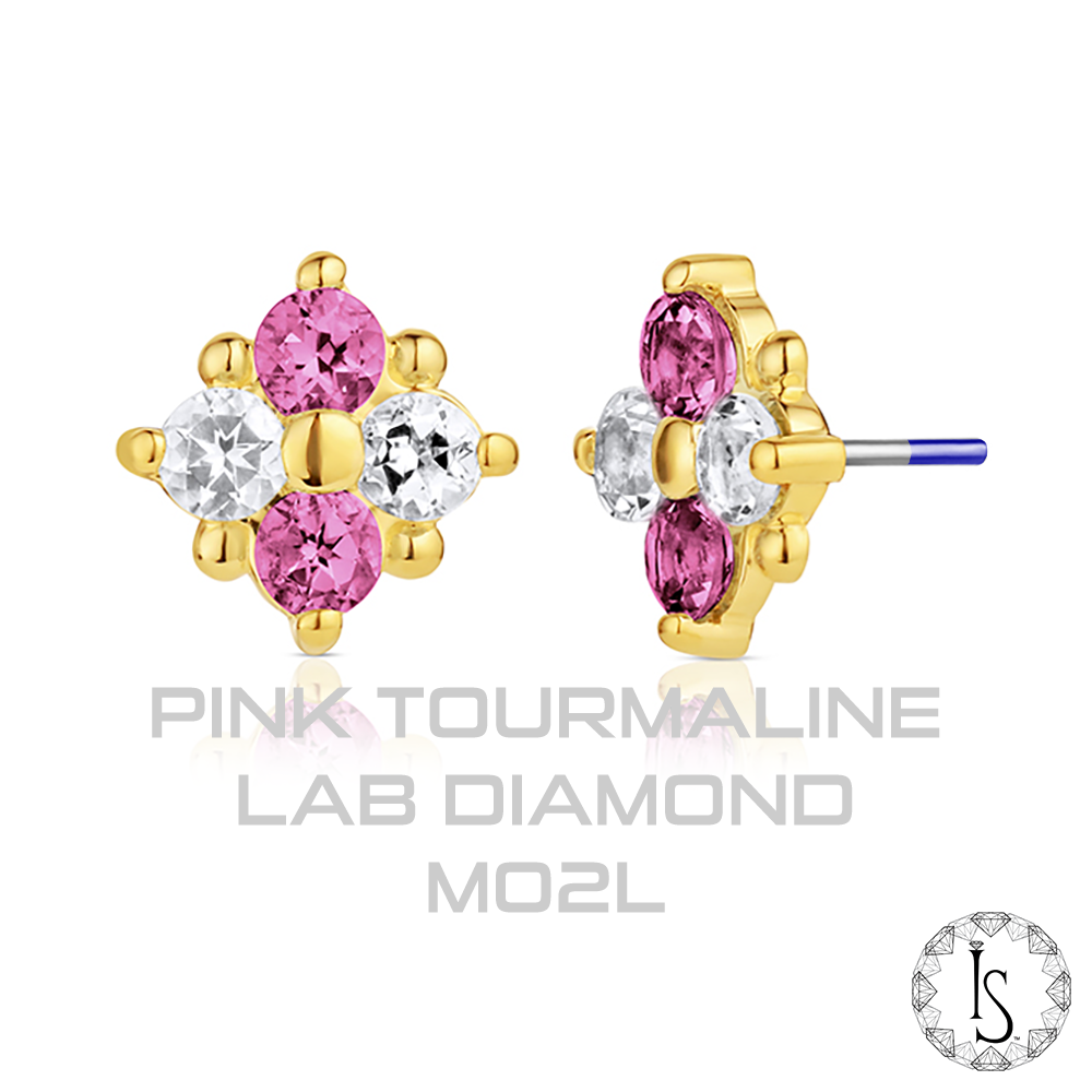 18k Gold Kalos Kagathos Faceted Genuine Gemstones End (Threaded)