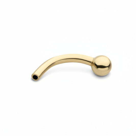 Threadless Gold Curved Barbell fixed bead