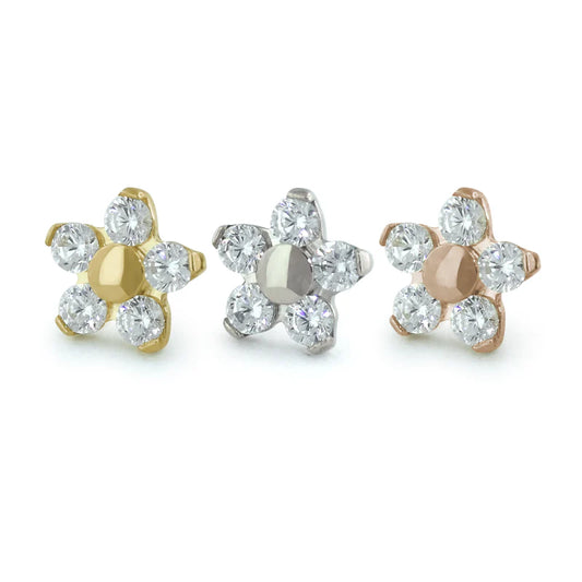 18K Gold Flower Gen Diamond