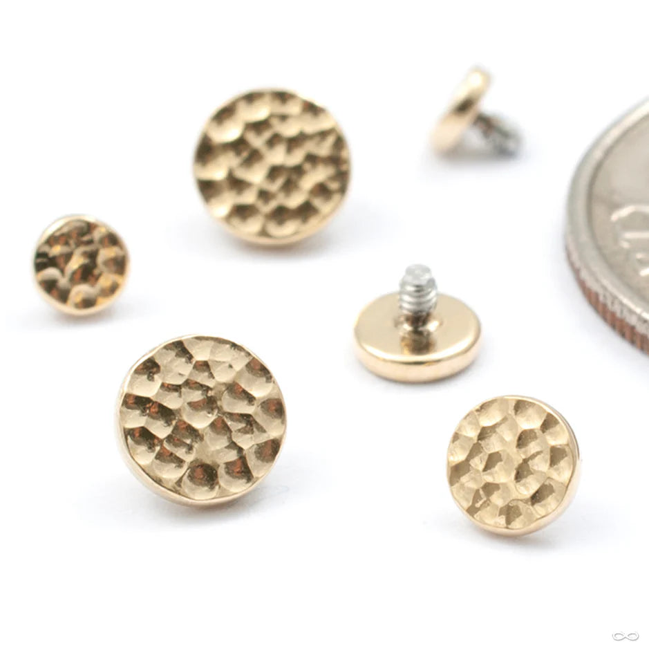 Gold Hammered Disk (Threaded)