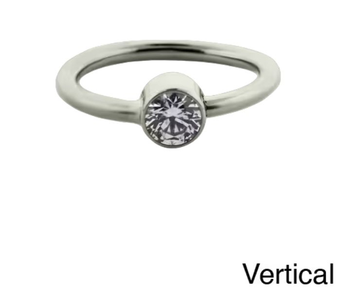 LeRoi Fixed Gem Ring Vertical - White CZ
