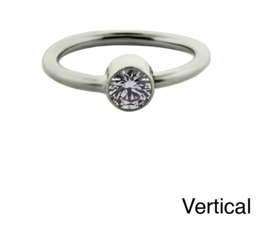 LeRoi Fixed Gem Ring Vertical - White CZ