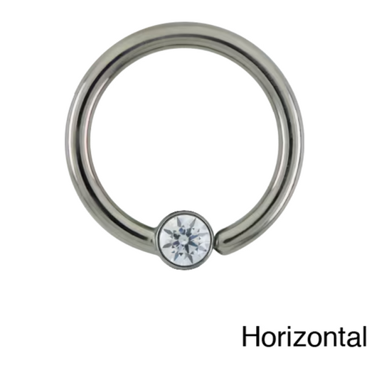 LeRoi Fixed Gem Ring Horizontal - White CZ
