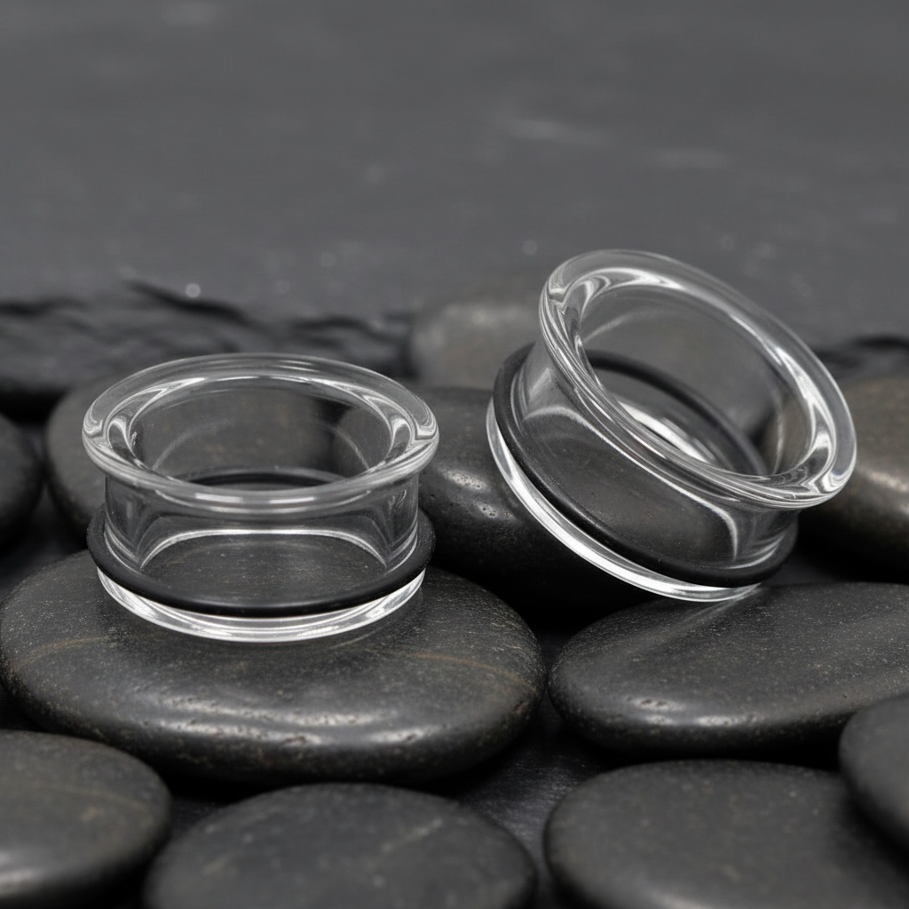 Single Flare Clear Glass Eyelets