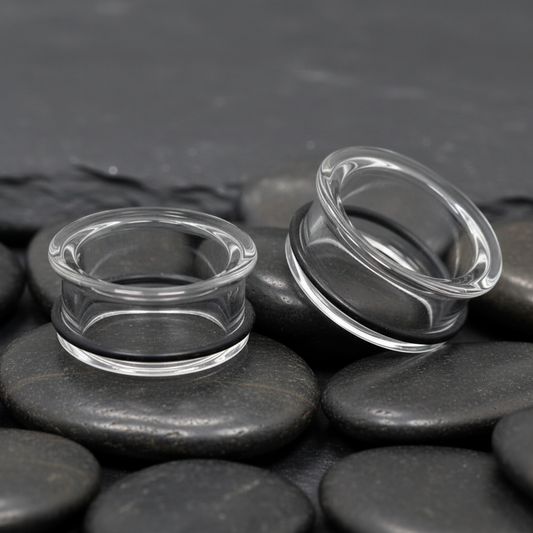 Single Flare Clear Glass Eyelets