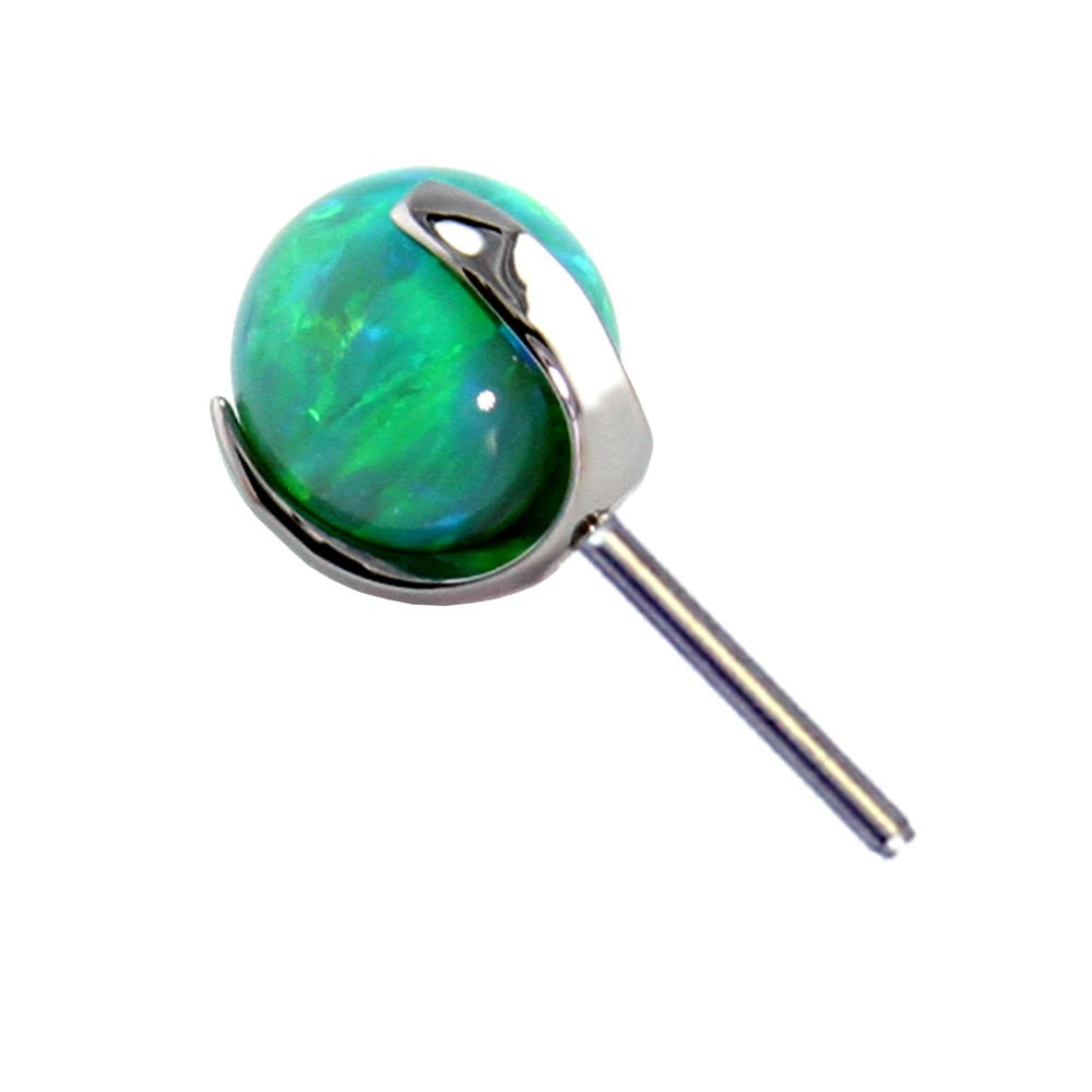 3 Prong-set Faux-pal gem End (Threadless)