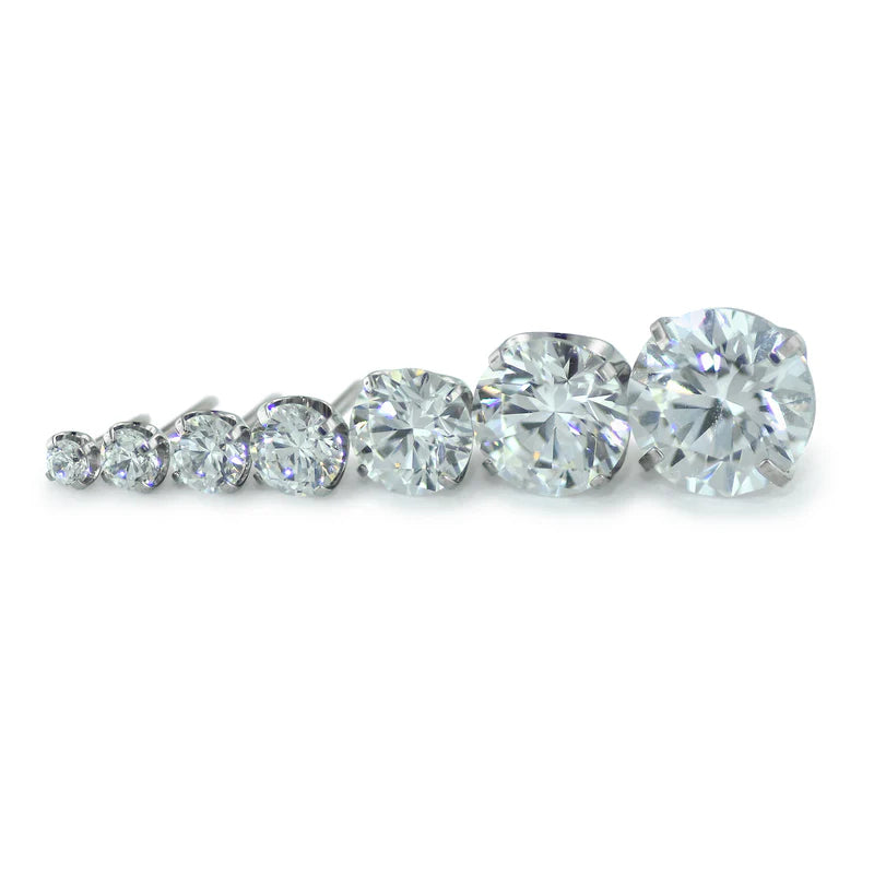 Titanium Prong-Set Faceted Gem