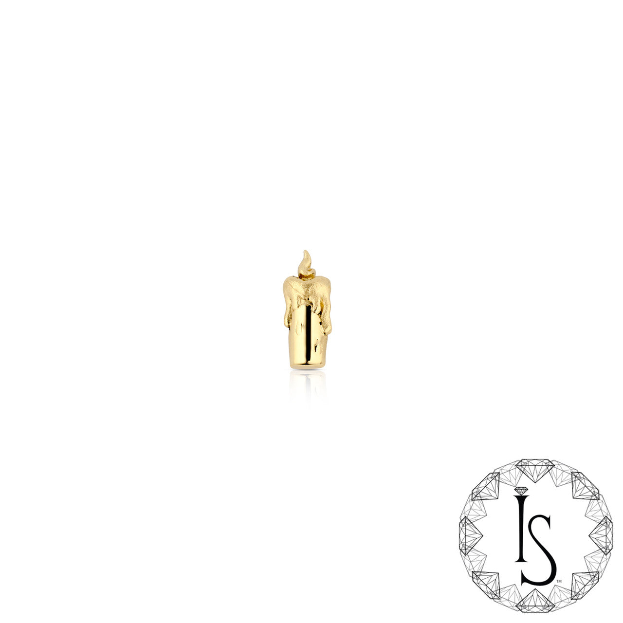 18k Gold Sandblasted Burning Candle End (threaded)