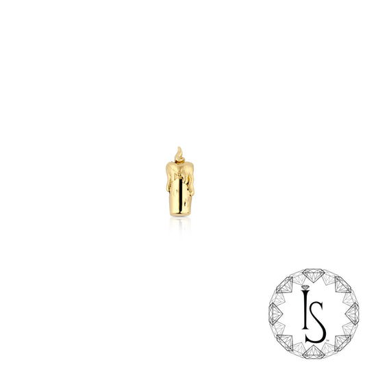 18k Gold Sandblasted Burning Candle End (threaded)