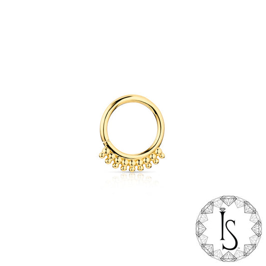 18k Yellow Gold Bead Rows Continuous Ring #1