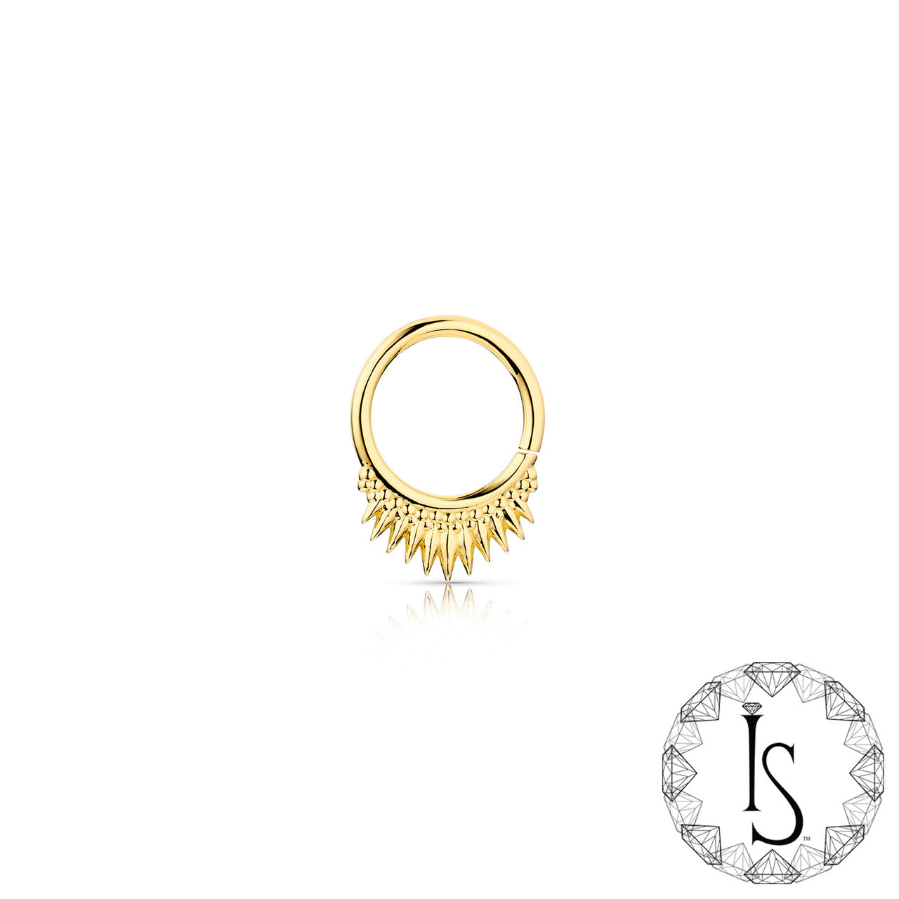 18k Yellow Gold Spikes and Beads Continuous Ring #2