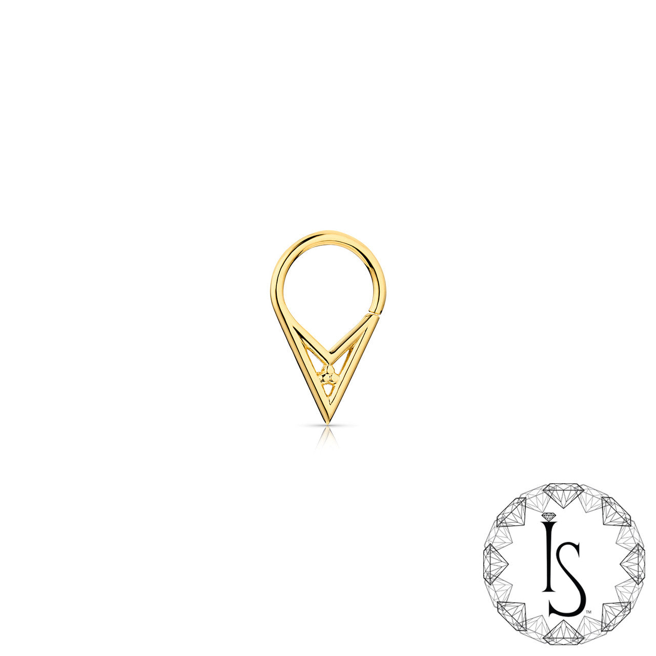 18k Yellow Gold Pointed With Beads Continuous Ring #4