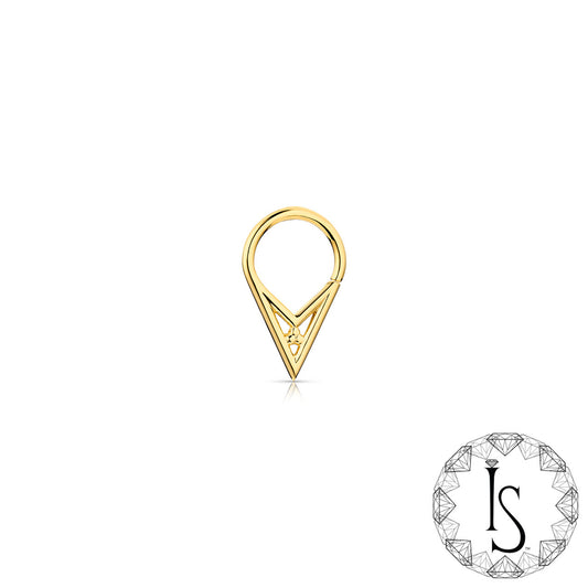 18k Yellow Gold Pointed With Beads Continuous Ring #4