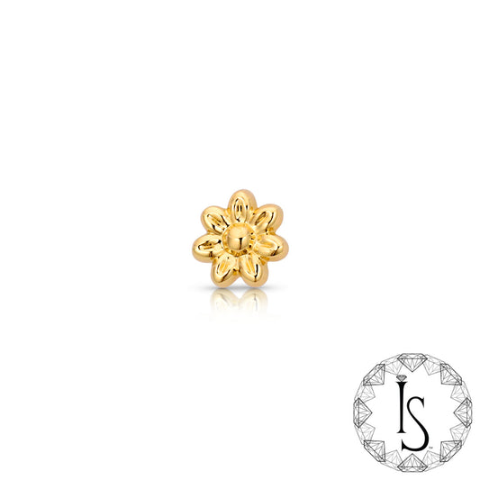 18k Gold 3mm Flower End (Threadless)