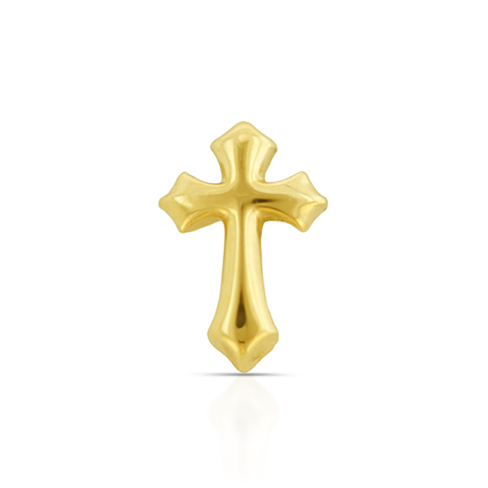 18k Gold Gothic Cross End (threaded)