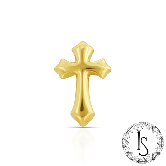 18k Gold Gothic Cross End (threaded)