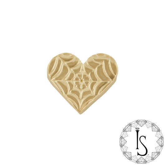 18k Gold Spider Web Heart End (threaded)