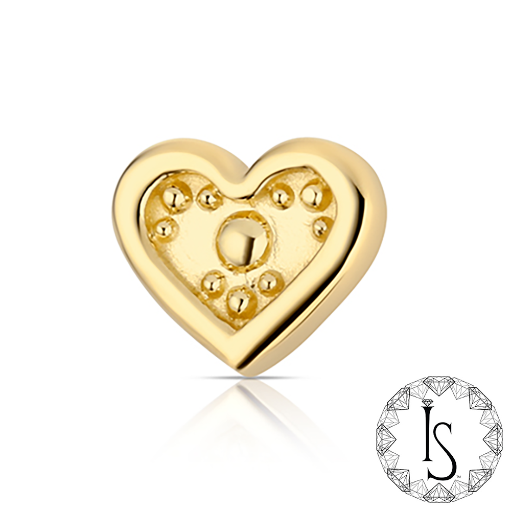 18k Gold Dotted Heart End