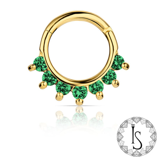 18K Gold Hera Faceted Genuine Gemstones Clicker