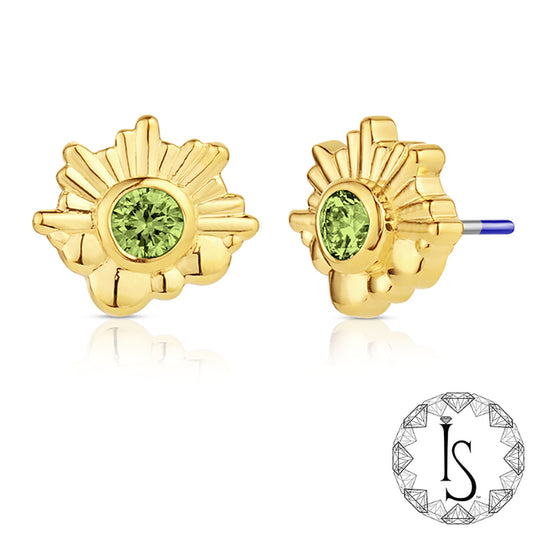 18K Gold Hemera Faceted Genuine Gemstones End (Threaded)