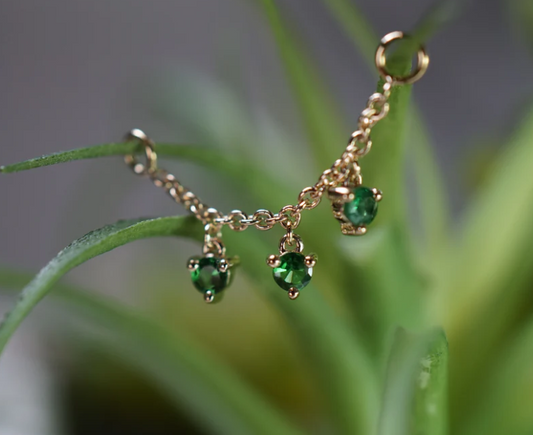 Chain with Dripping Faceted Gemstones