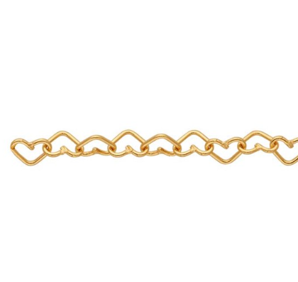 14K 3.2mm Heart Link Cable Chain