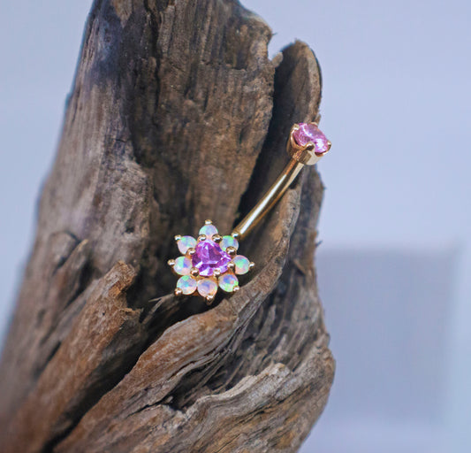 Gold Flower Navel Curve