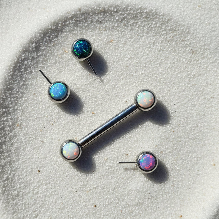 Nipple Side Set Bezel Set Opal