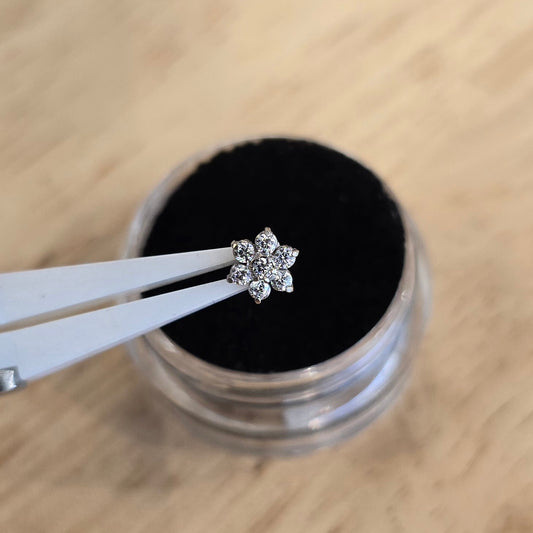 Anatometal Gemmed Flowers (Threaded)